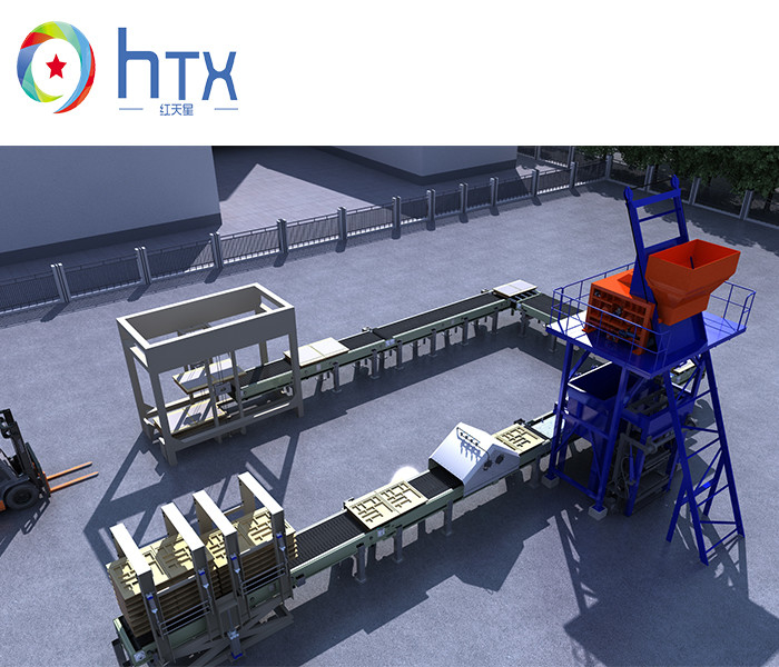 800-1000m2自動空のブロック機械、12.7KWプラスチック パレット コンクリート ブロックの生産ライン